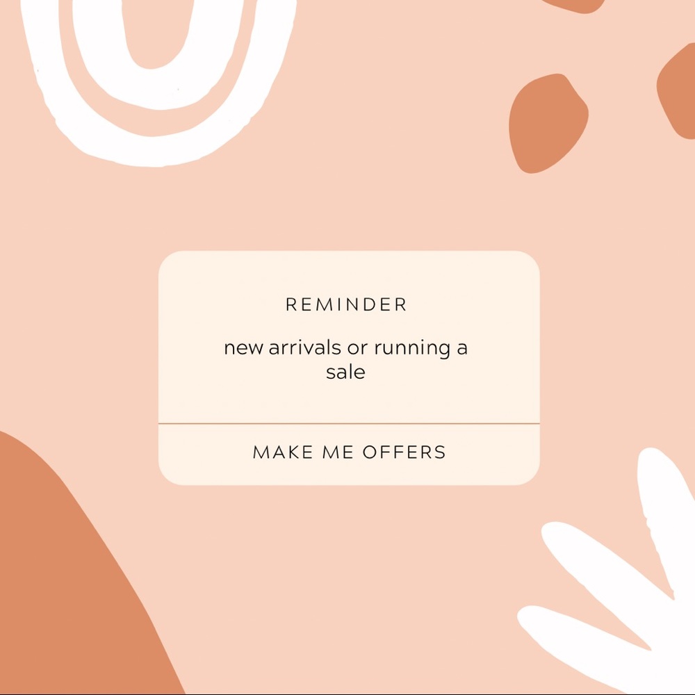 NEW ARRIVALS OR RUNNING A SALE